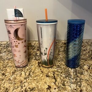 Starbucks Tumbler Set - Pink, White, Blue
